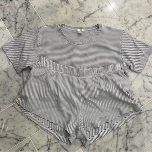 Women’s blue and white stripe Lake PJ set. Size medium.